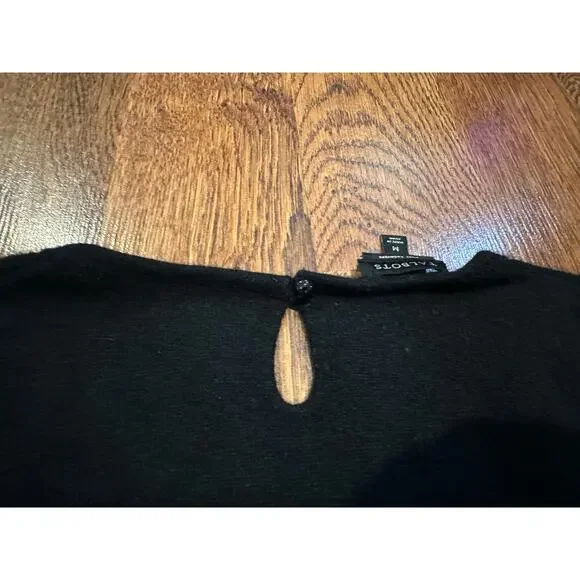 Talbots Women’s Pure Cashmere Crew Neck Sweater Black Size Medium Imperfection - Picture 3 of 9